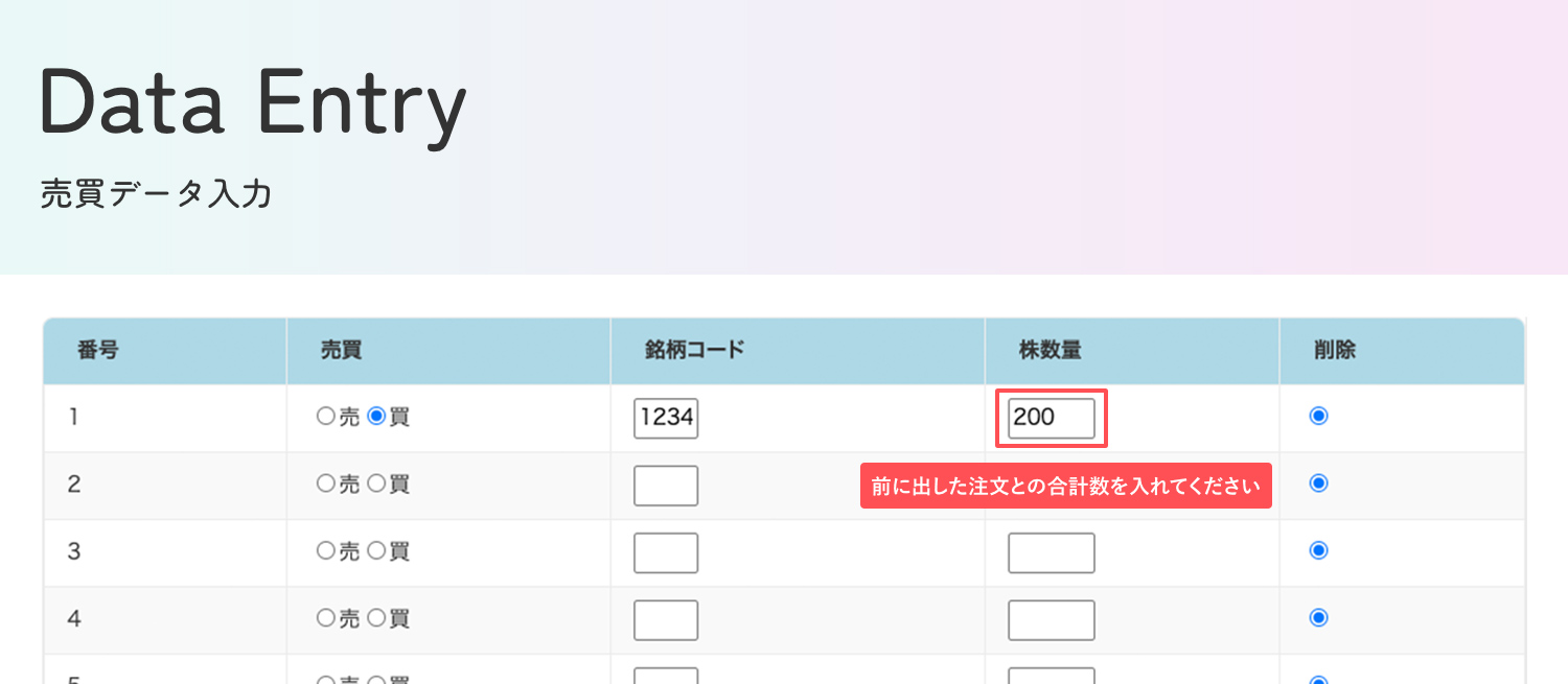 同日に同じ銘柄を追加注文する場合のイメージ