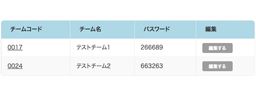 チームコードとパスワードを確認